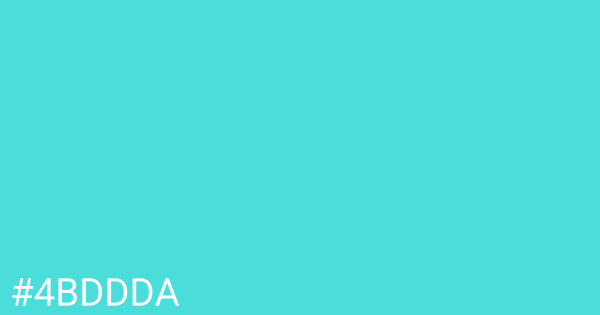 Hex color #4bddda graphic