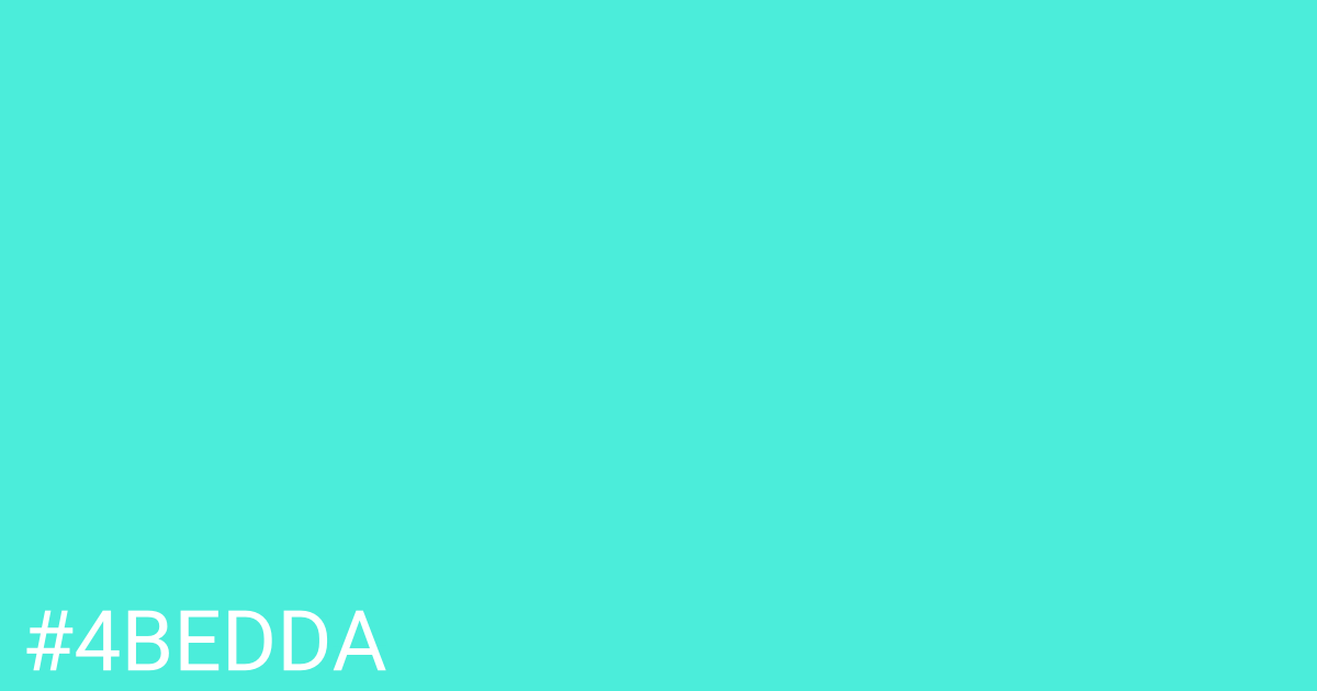 Hex color #4bedda graphic