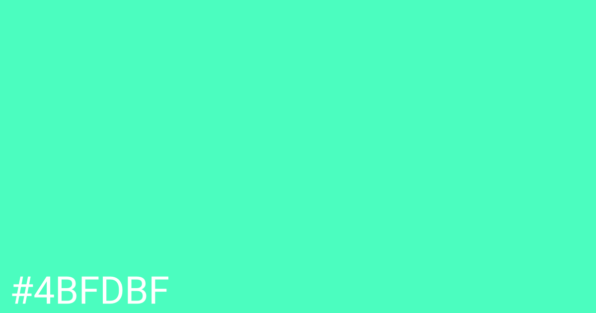 Hex color #4bfdbf graphic