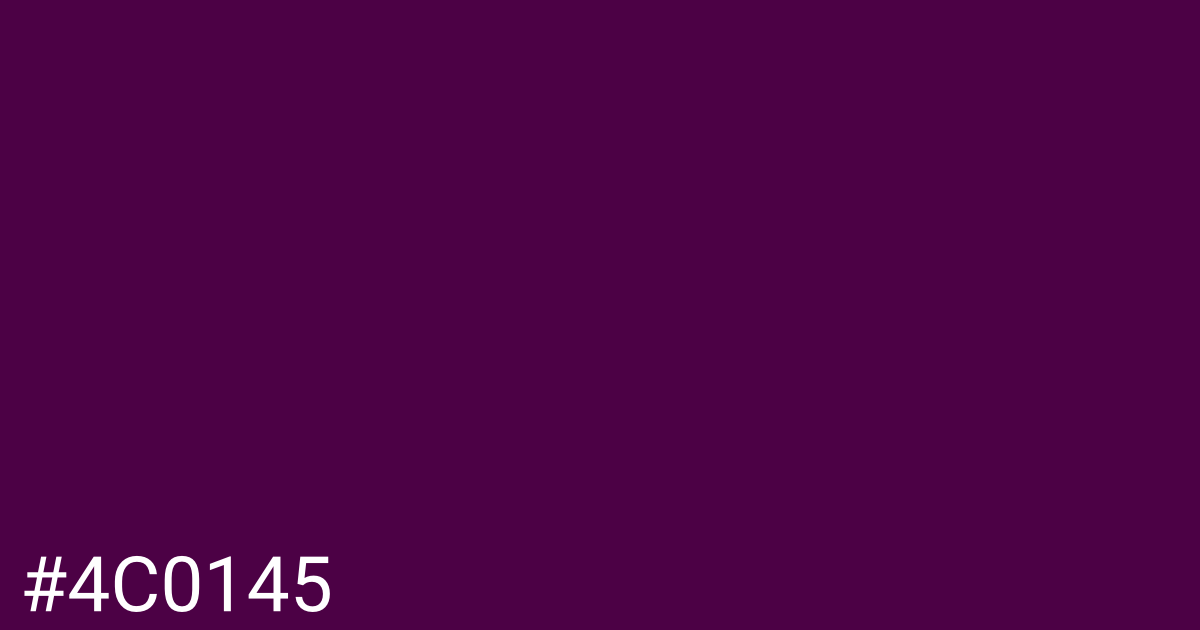 Hex color #4c0145 graphic