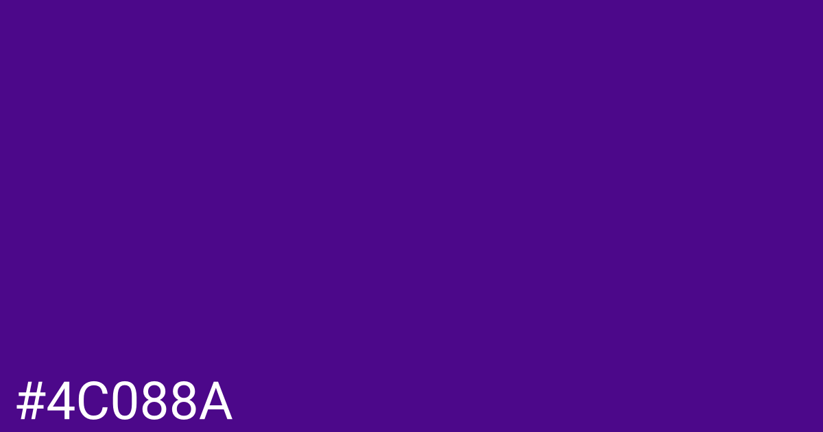 Hex color #4c088a graphic