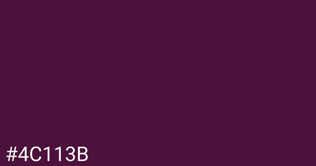 Hex color #4c113b graphic