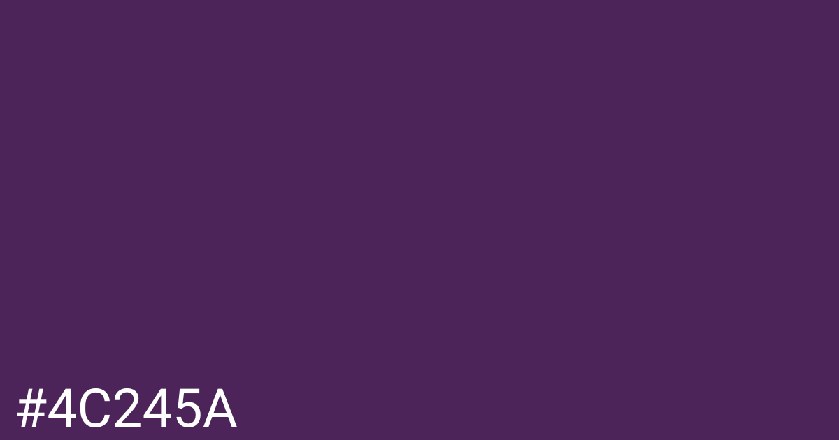 Hex color #4c245a graphic