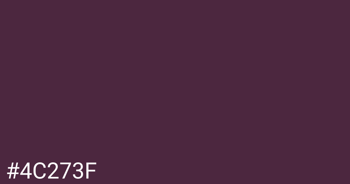 Hex color #4c273f graphic