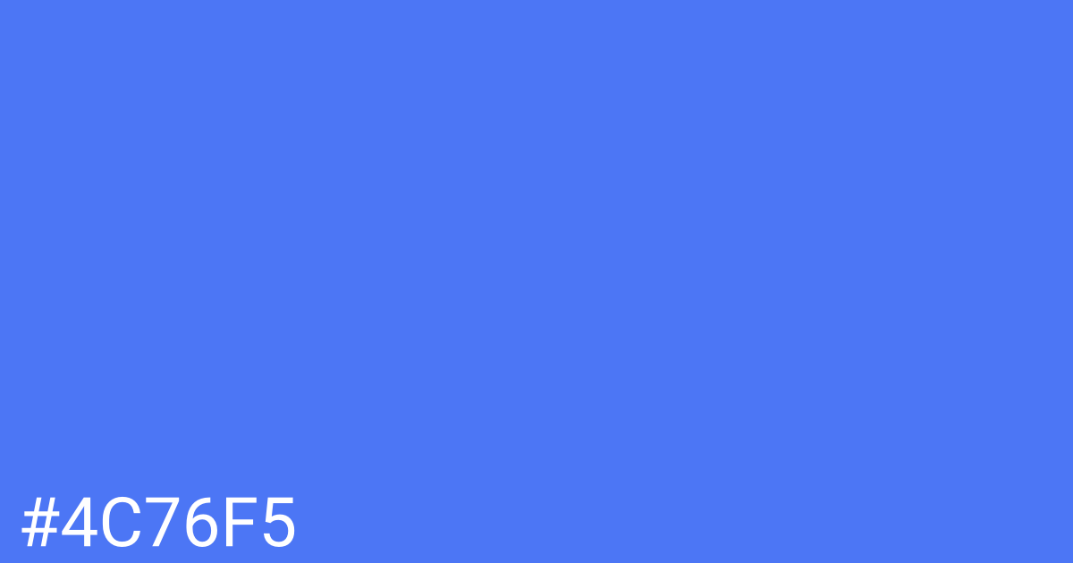 Hex color #4c76f5 graphic