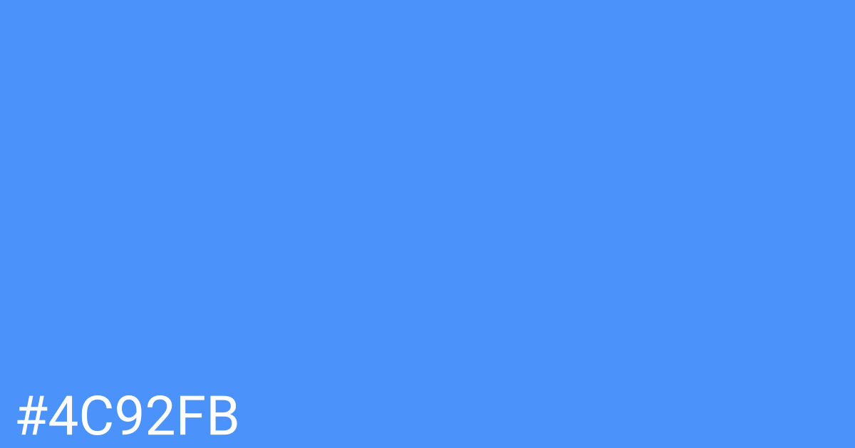 Hex color #4c92fb graphic