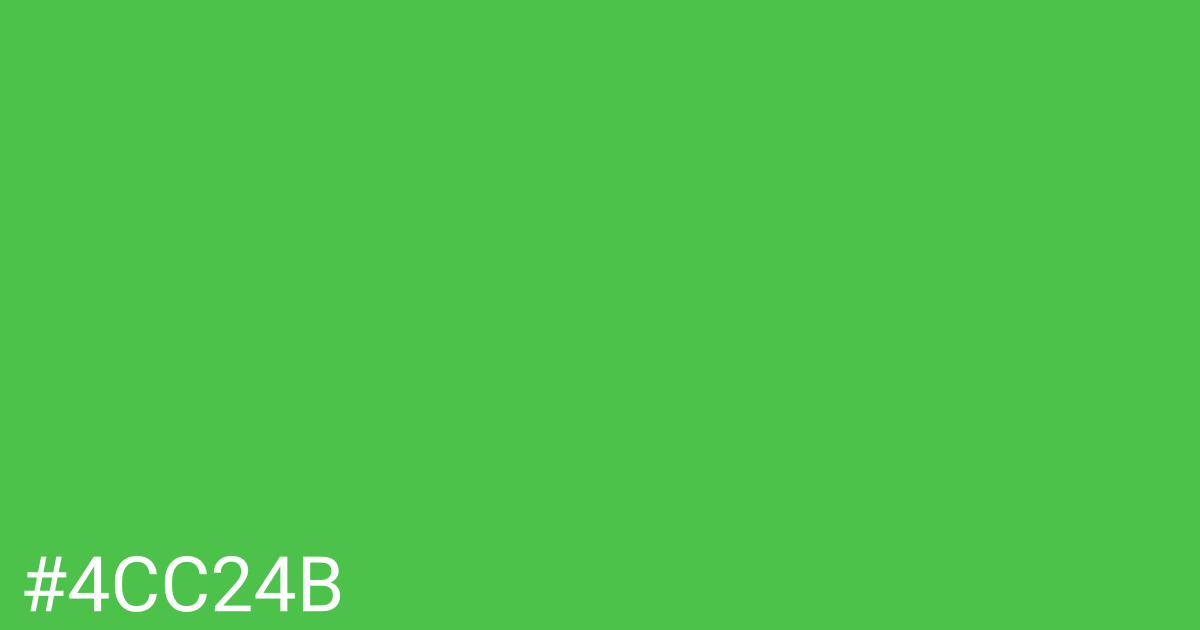 Hex color #4cc24b graphic