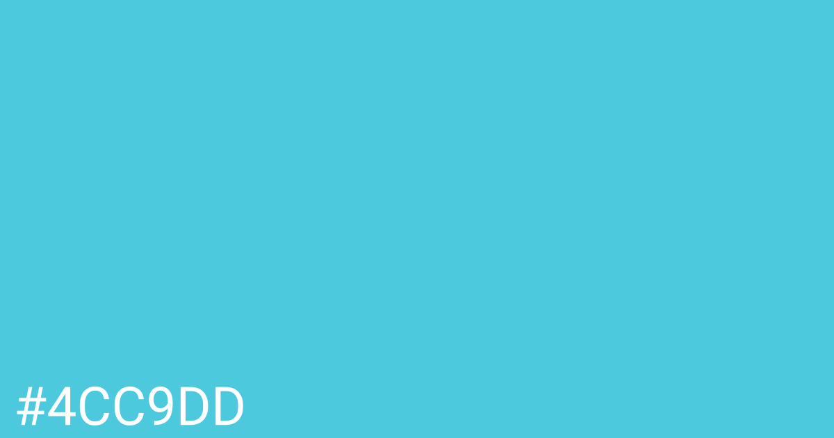 Hex color #4cc9dd graphic