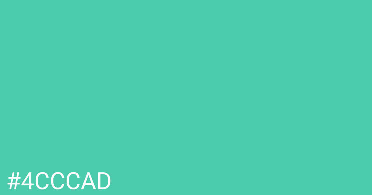 Hex color #4cccad graphic
