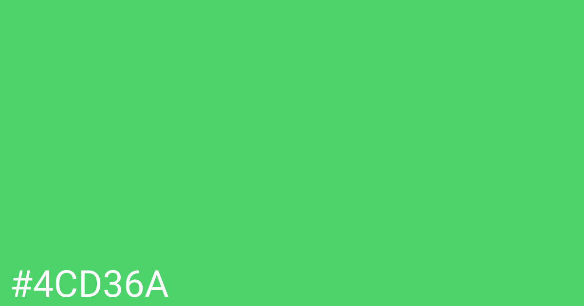 Hex color #4cd36a graphic