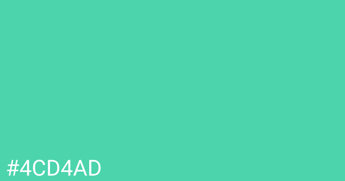 Hex color #4cd4ad graphic