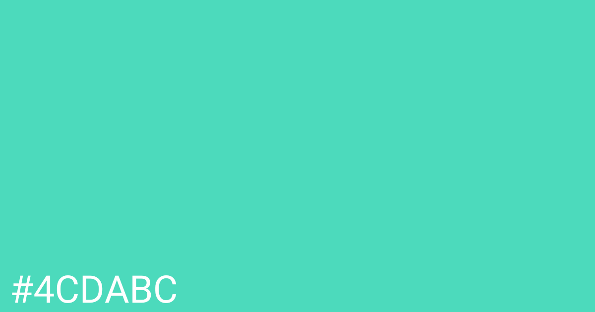 Hex color #4cdabc graphic