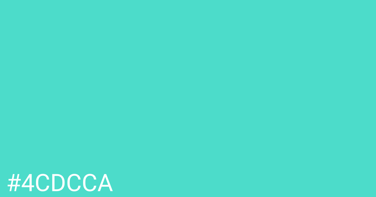 Hex color #4cdcca graphic