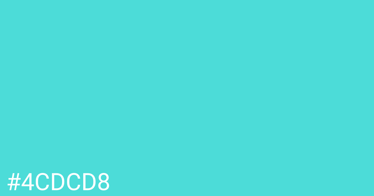Hex color #4cdcd8 graphic
