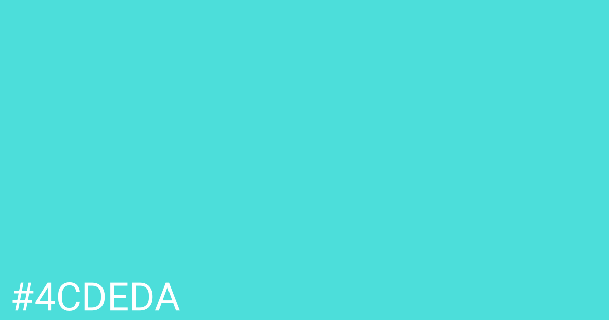 Hex color #4cdeda graphic