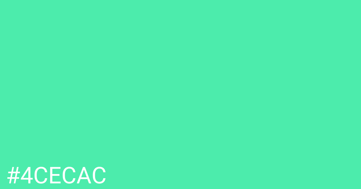 Hex color #4cecac graphic