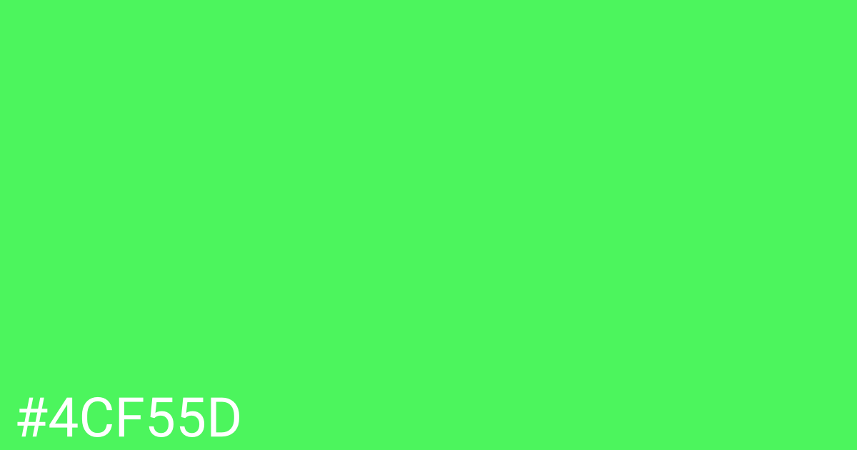 Hex color #4cf55d graphic