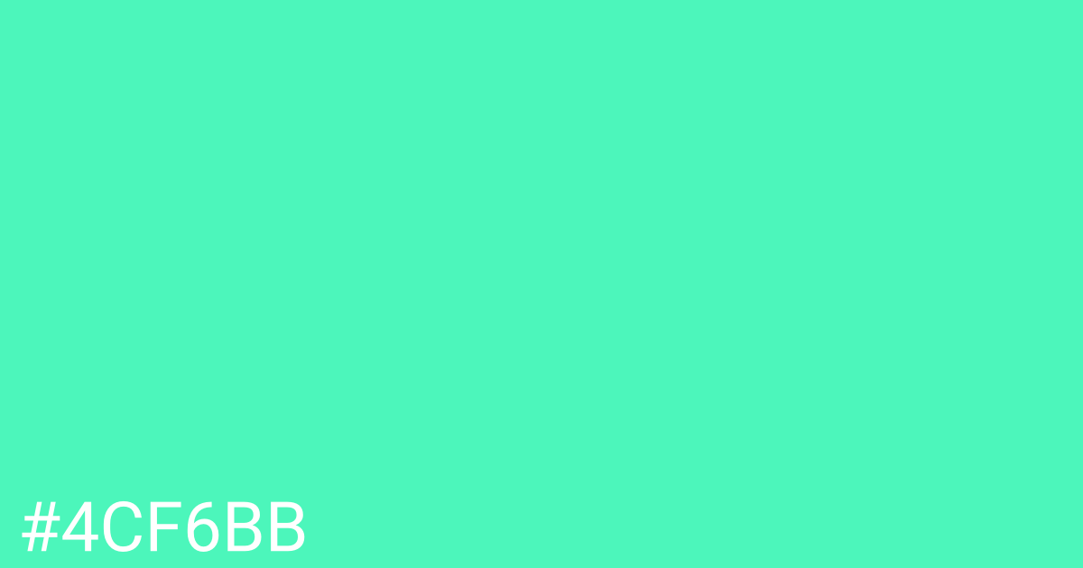 Hex color #4cf6bb graphic