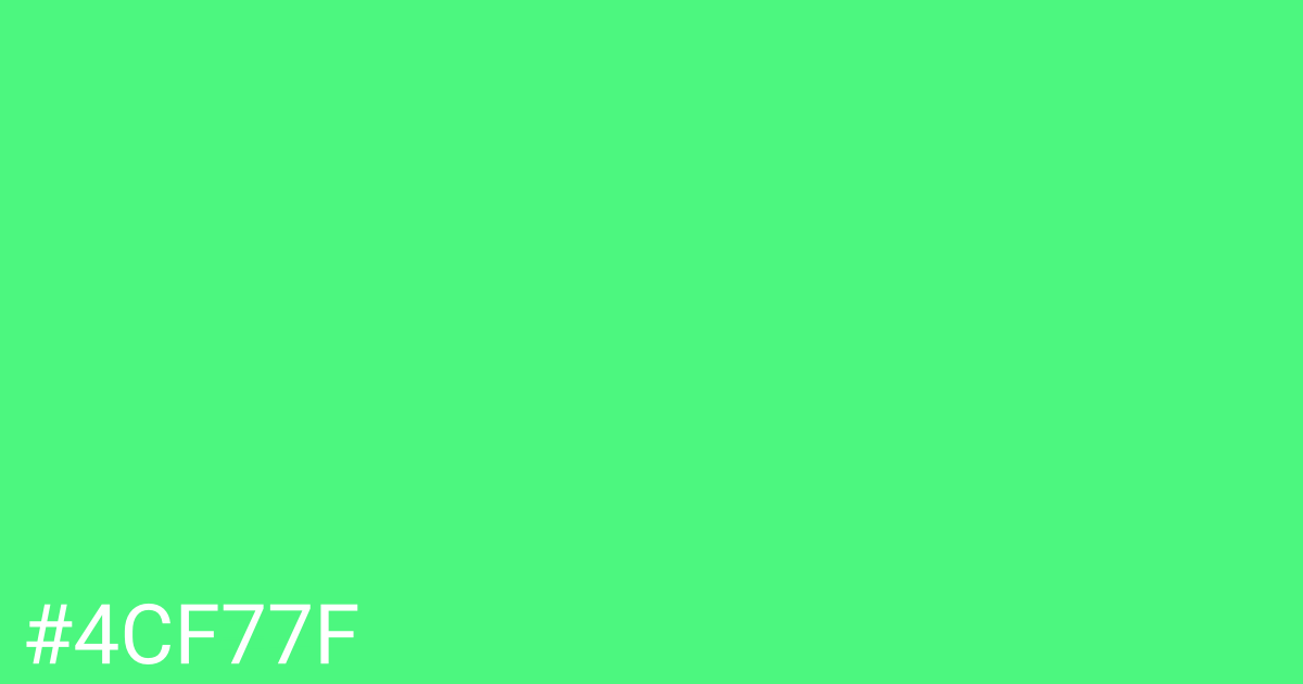 Hex color #4cf77f graphic