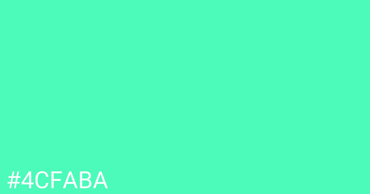 Hex color #4cfaba graphic