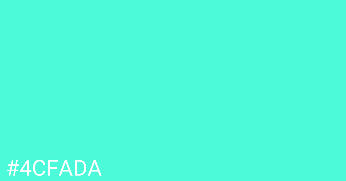 Hex color #4cfada graphic