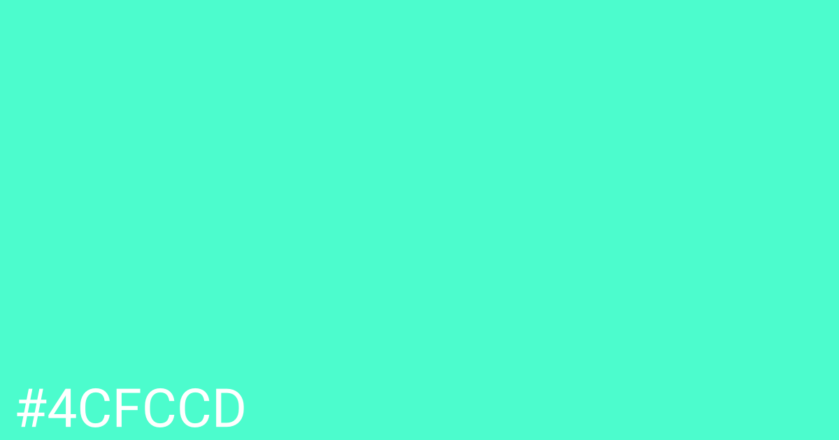 Hex color #4cfccd graphic