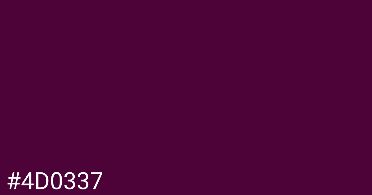 Hex color #4d0337 graphic