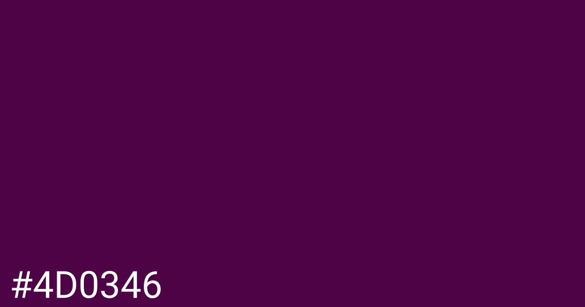 Hex color #4d0346 graphic