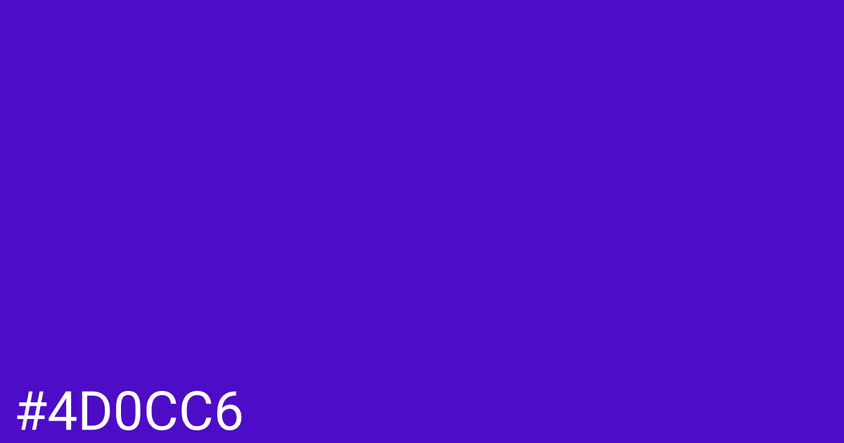 Hex color #4d0cc6 graphic