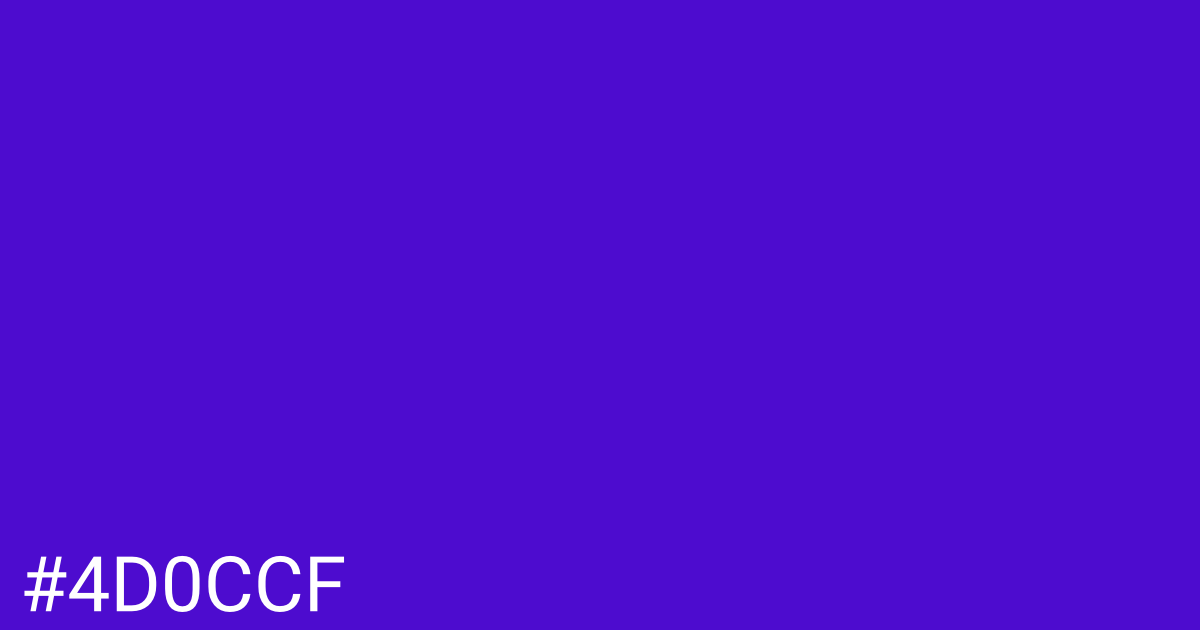 Hex color #4d0ccf graphic