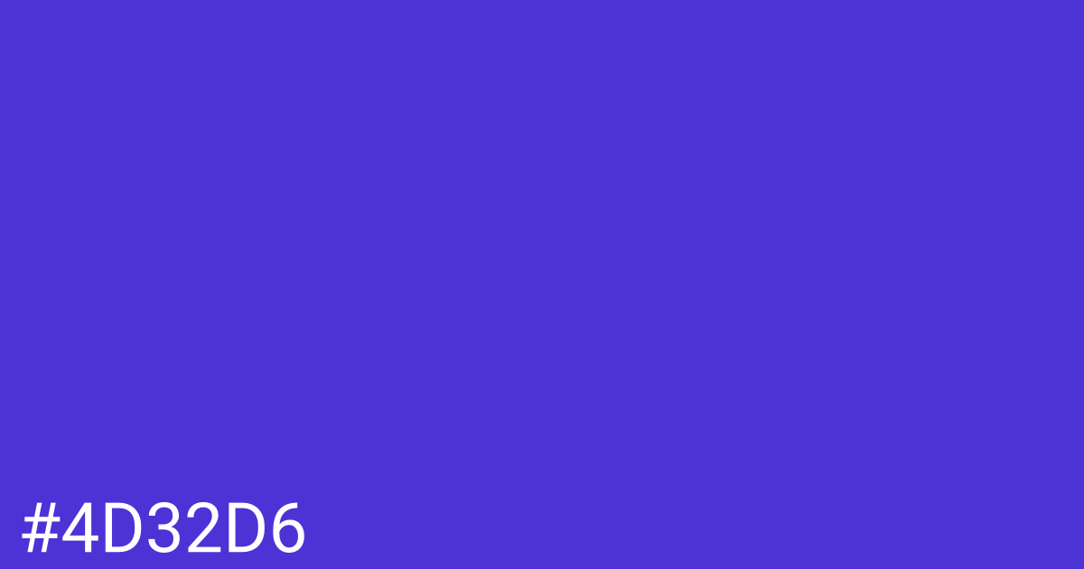 Hex color #4d32d6 graphic