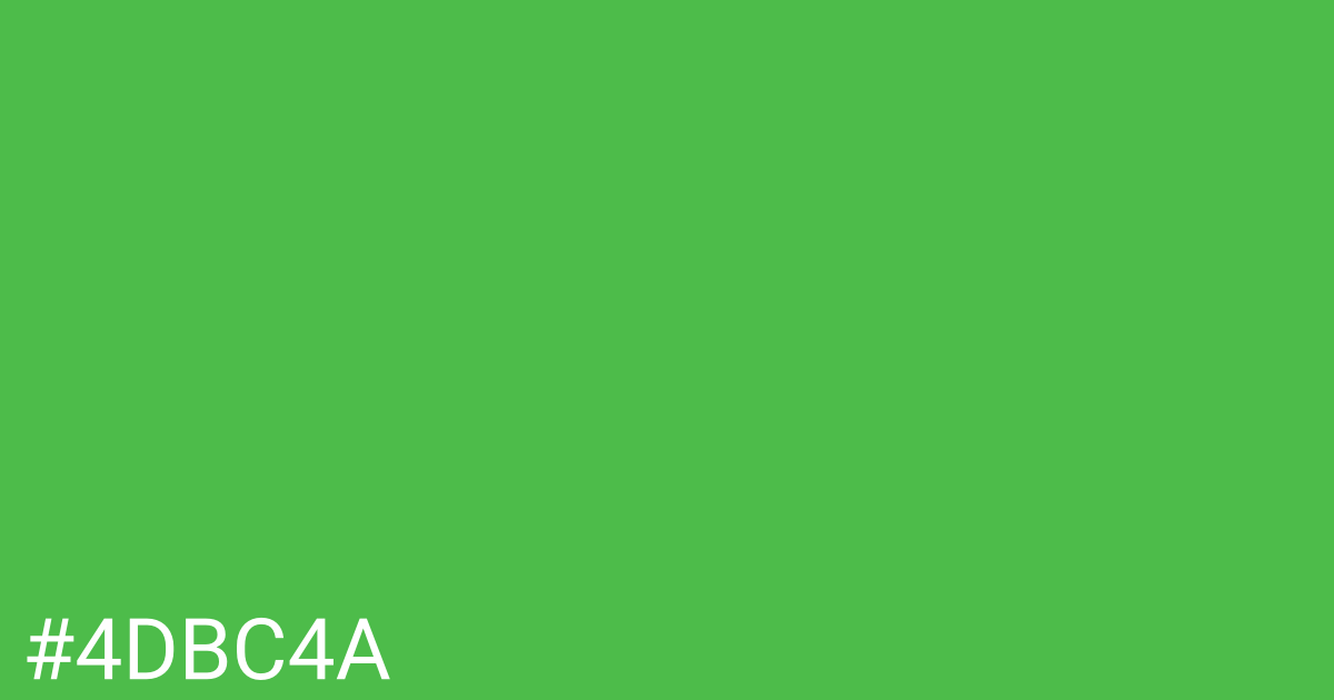 Hex color #4dbc4a graphic