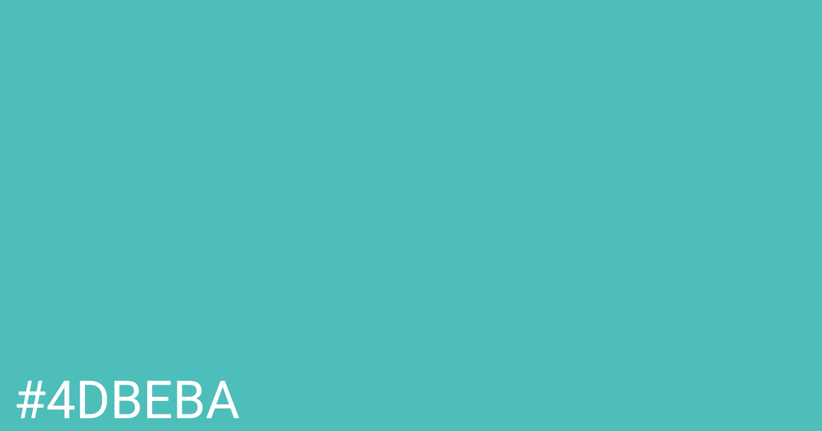 Hex color #4dbeba graphic