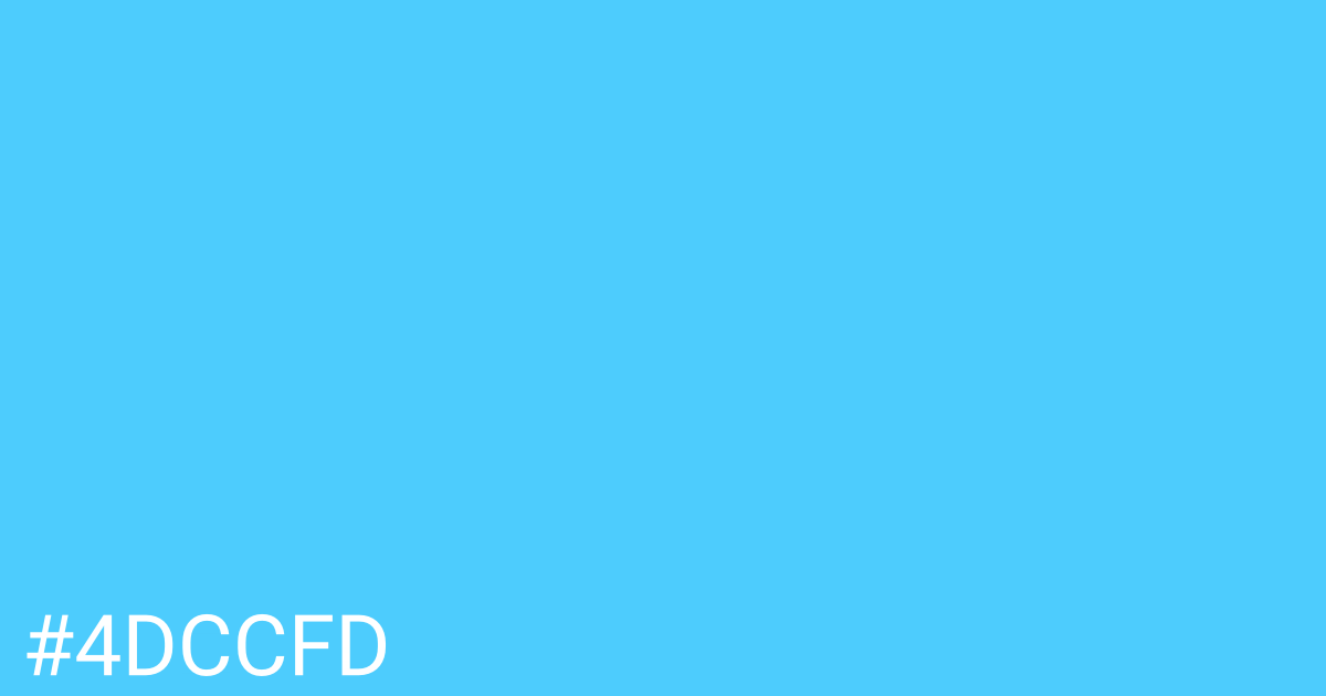 Hex color #4dccfd graphic