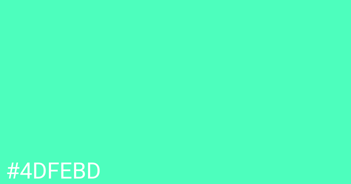 Hex color #4dfebd graphic