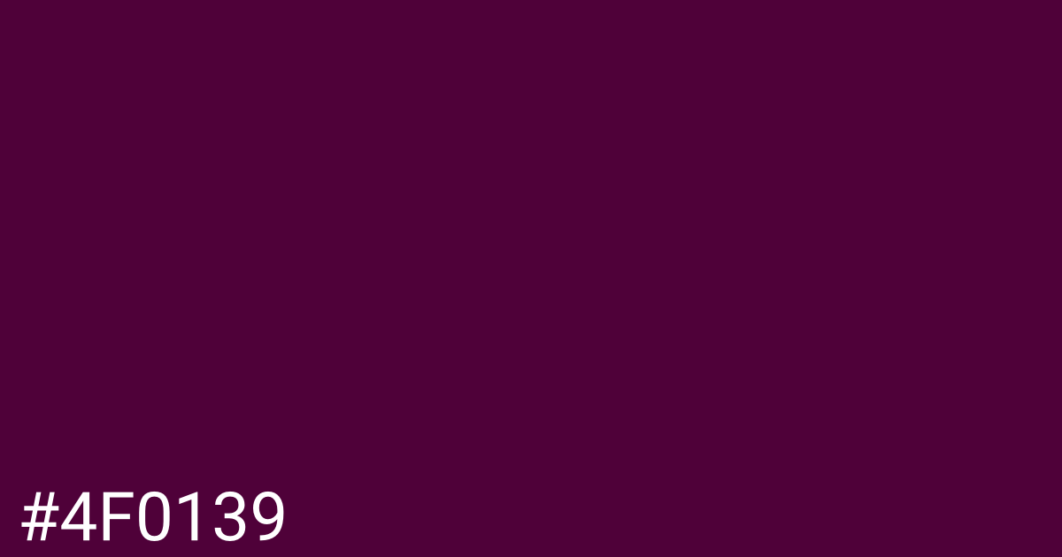 Hex color #4f0139 graphic