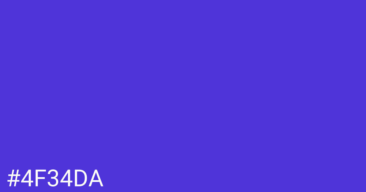 Hex color #4f34da graphic