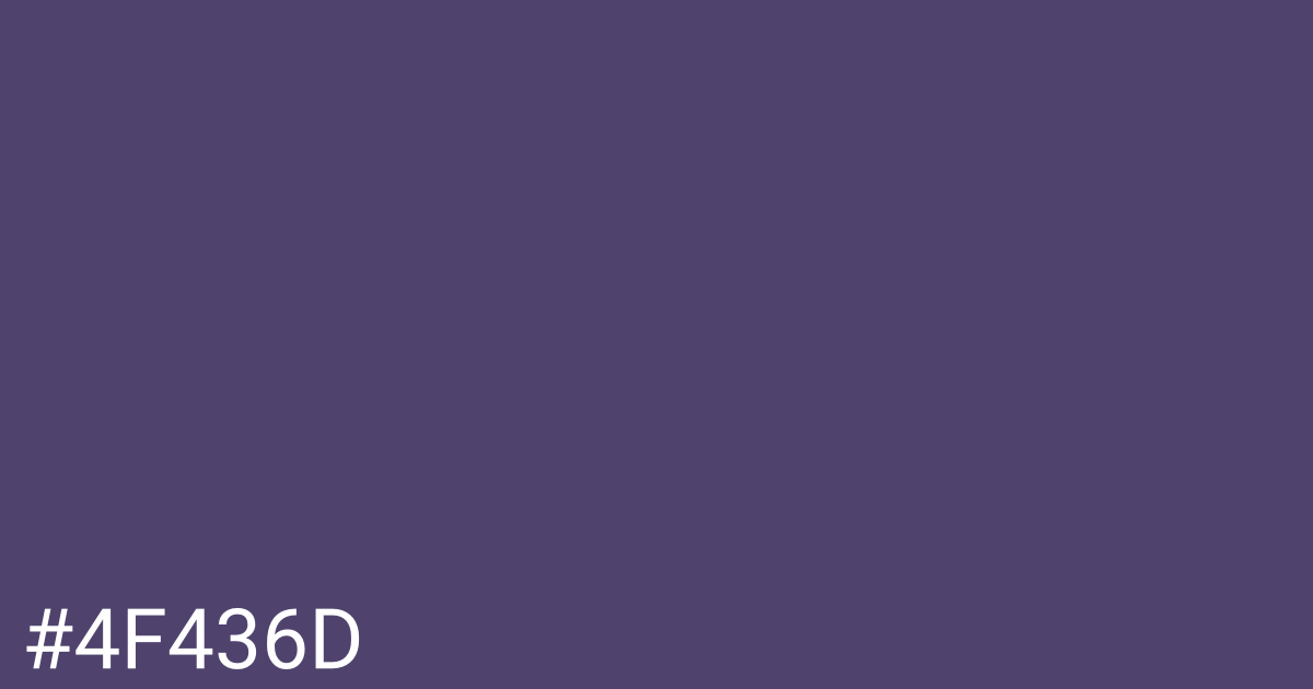 Hex color #4f436d graphic