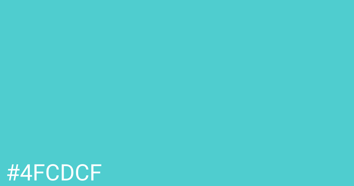 Hex color #4fcdcf graphic