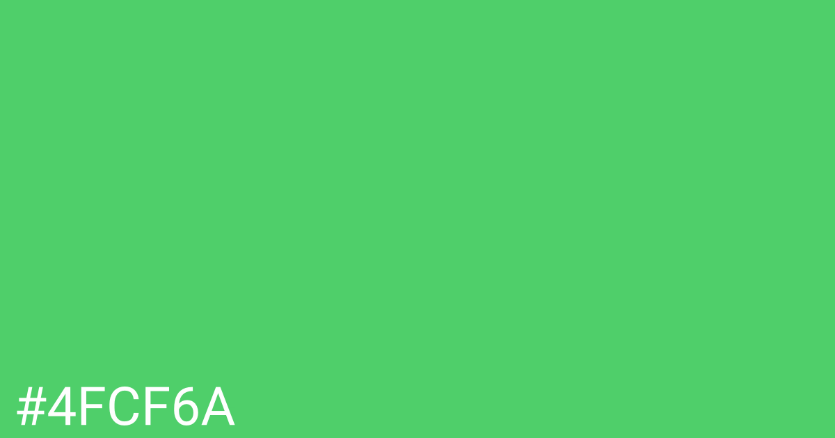 Hex color #4fcf6a graphic