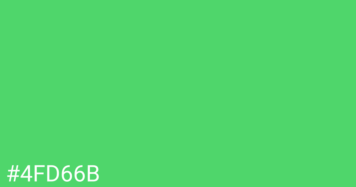 Hex color #4fd66b graphic
