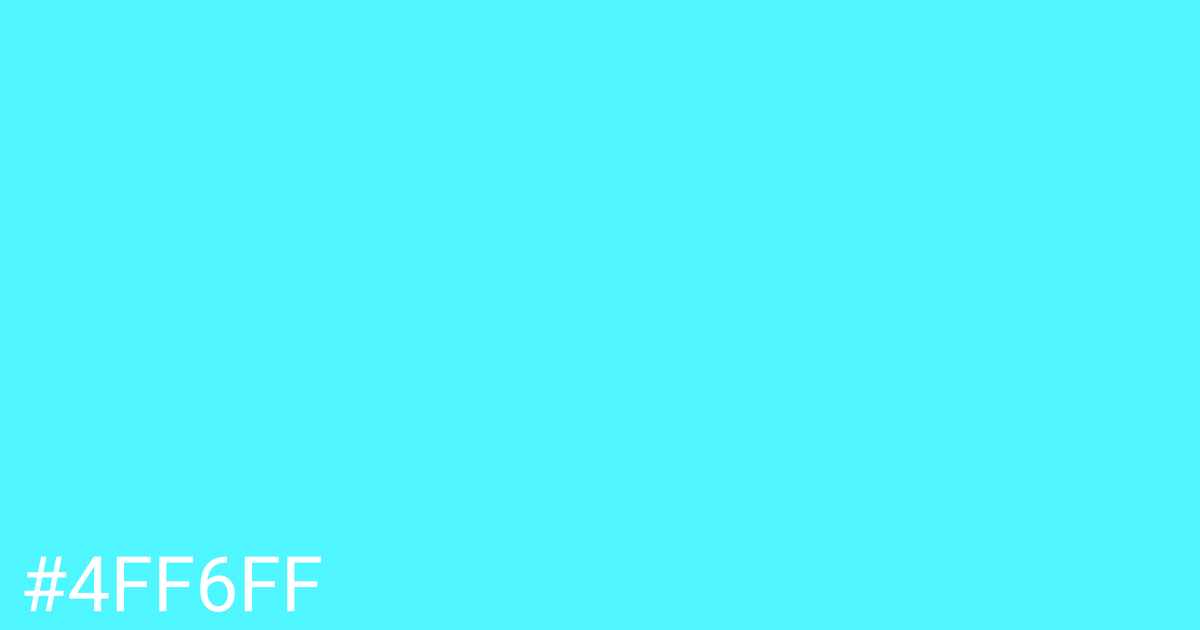 Hex color #4ff6ff graphic