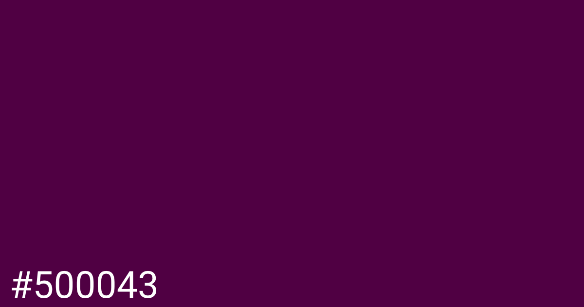 Hex color #500043 graphic