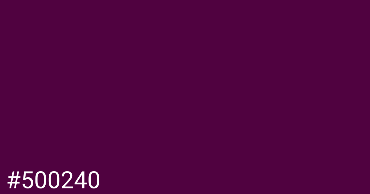 Hex color #500240 graphic