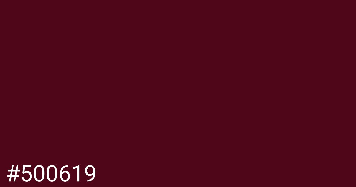 Hex color #500619 graphic