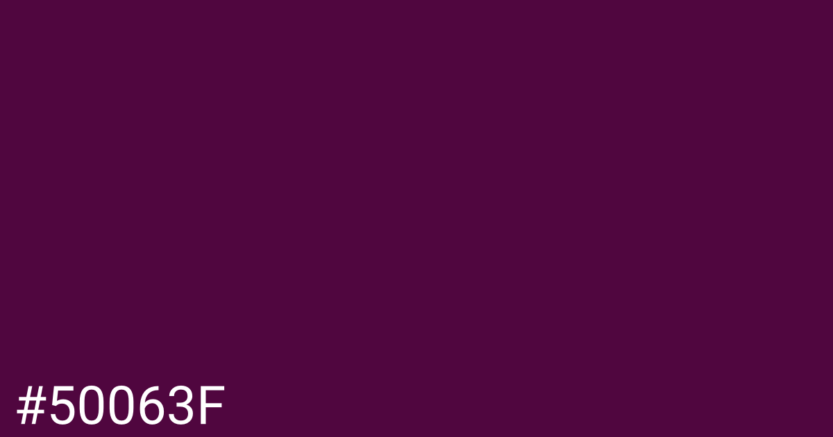 Hex color #50063f graphic