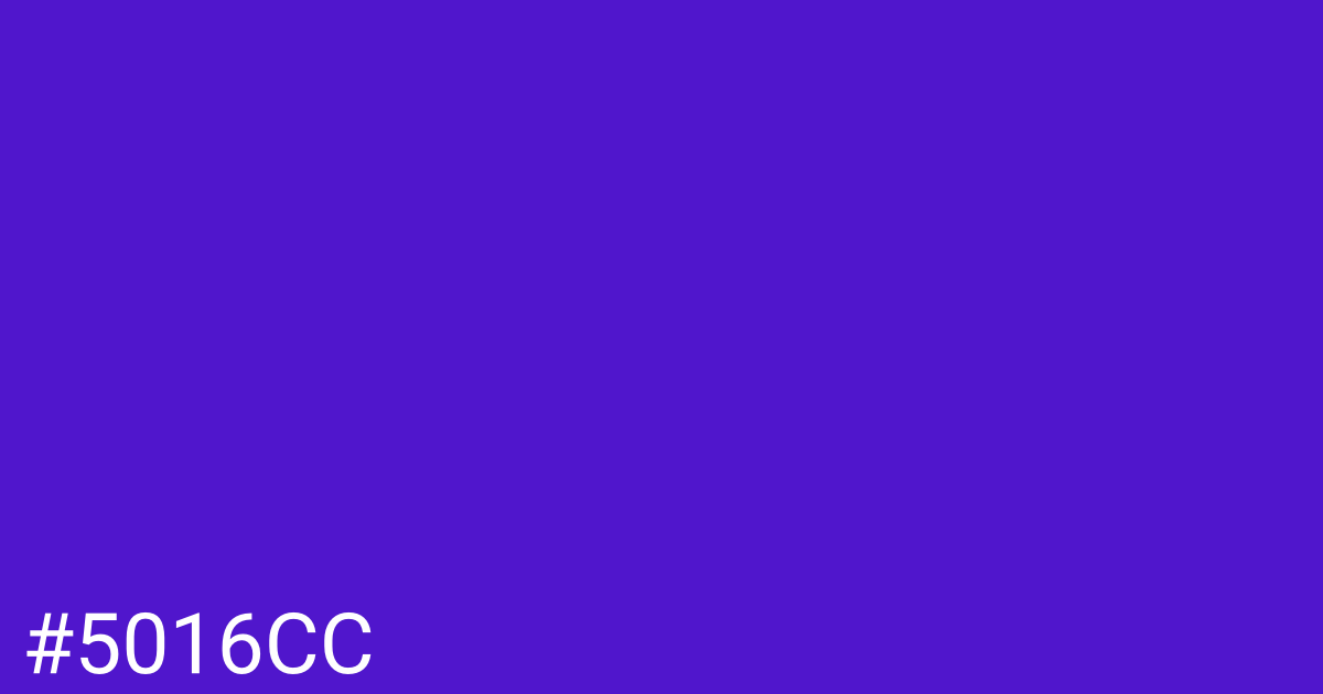 Hex color #5016cc graphic