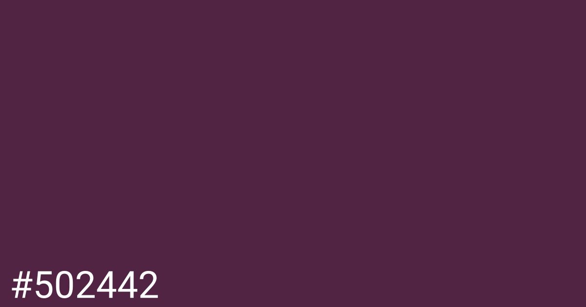 Hex color #502442 graphic