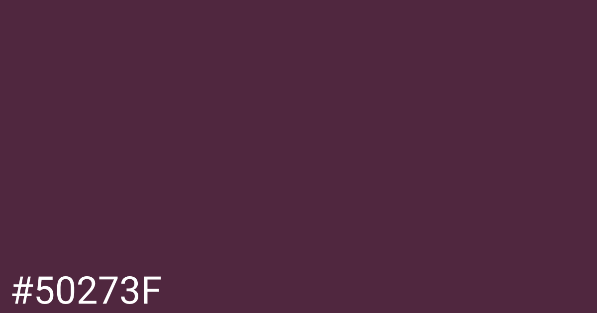 Hex color #50273f graphic