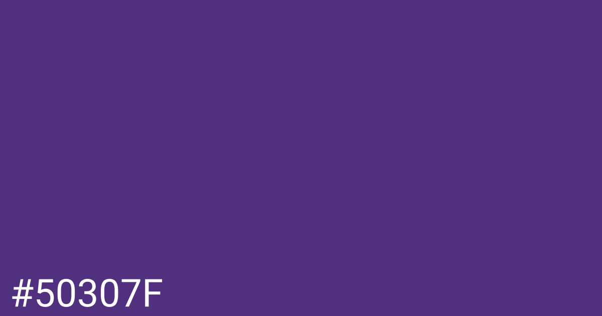 Hex color #50307f graphic